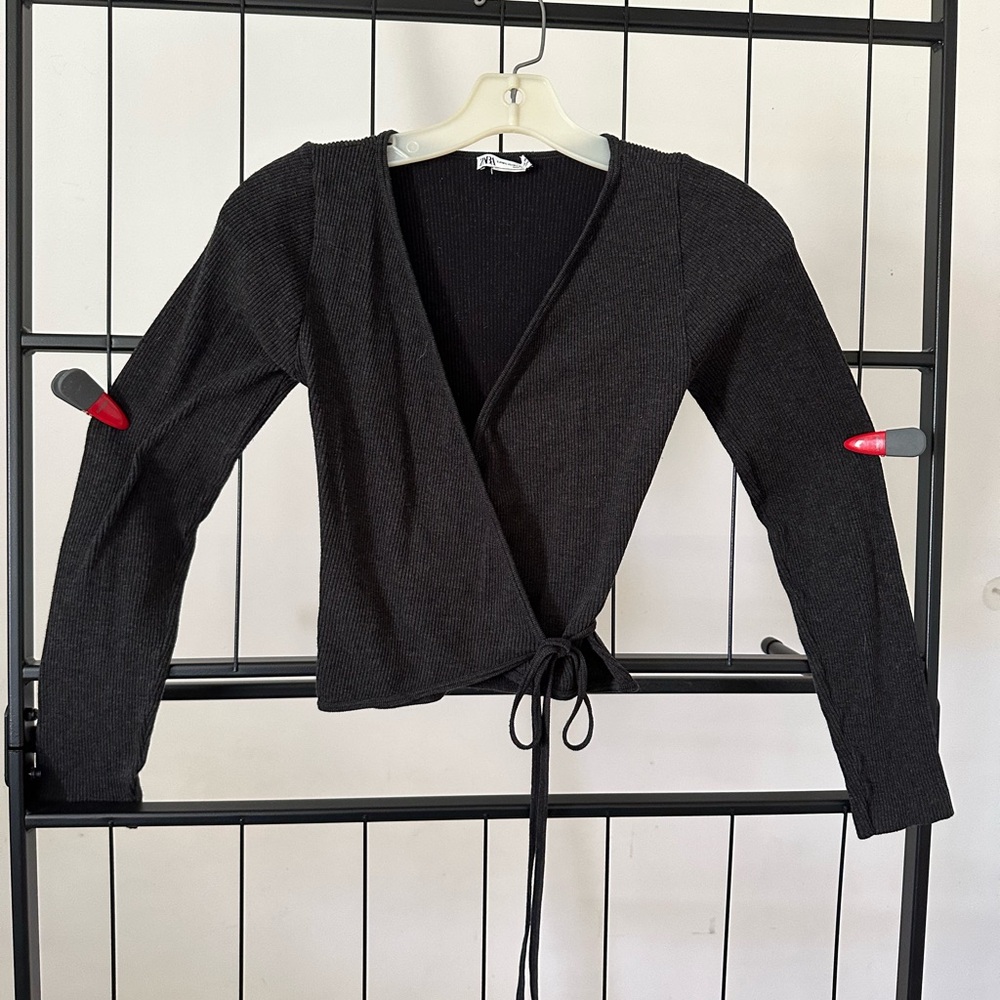 Black Wrap Cardigan